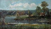 unknow artist Landscape with river Germany oil painting artist
